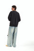 Embroidery Pattern Crew Neck Sweatshirt-Dark Grey